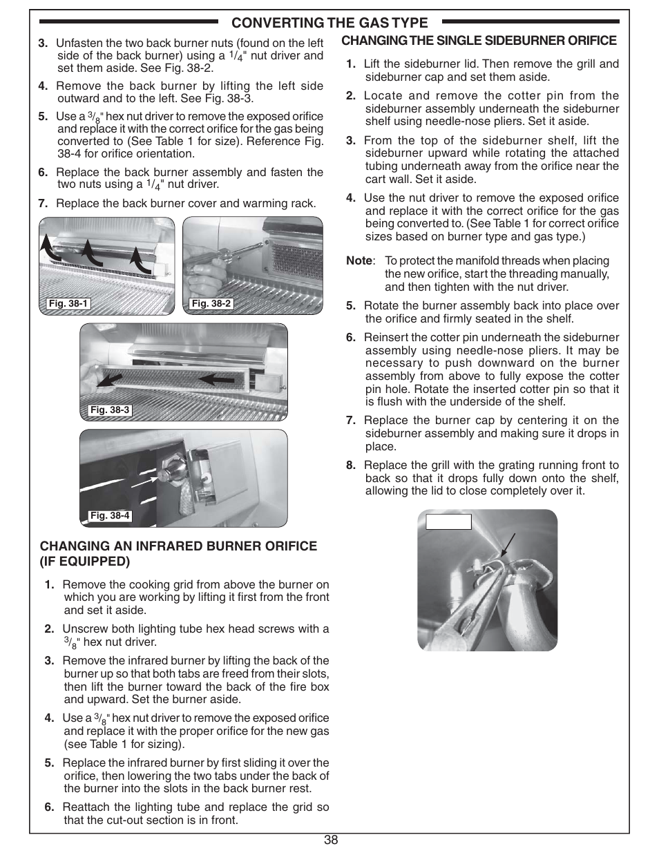 Converting the gas type | Fire Magic Echelon Diamond Stand Alone Grill User Manual | Page 38 / 48