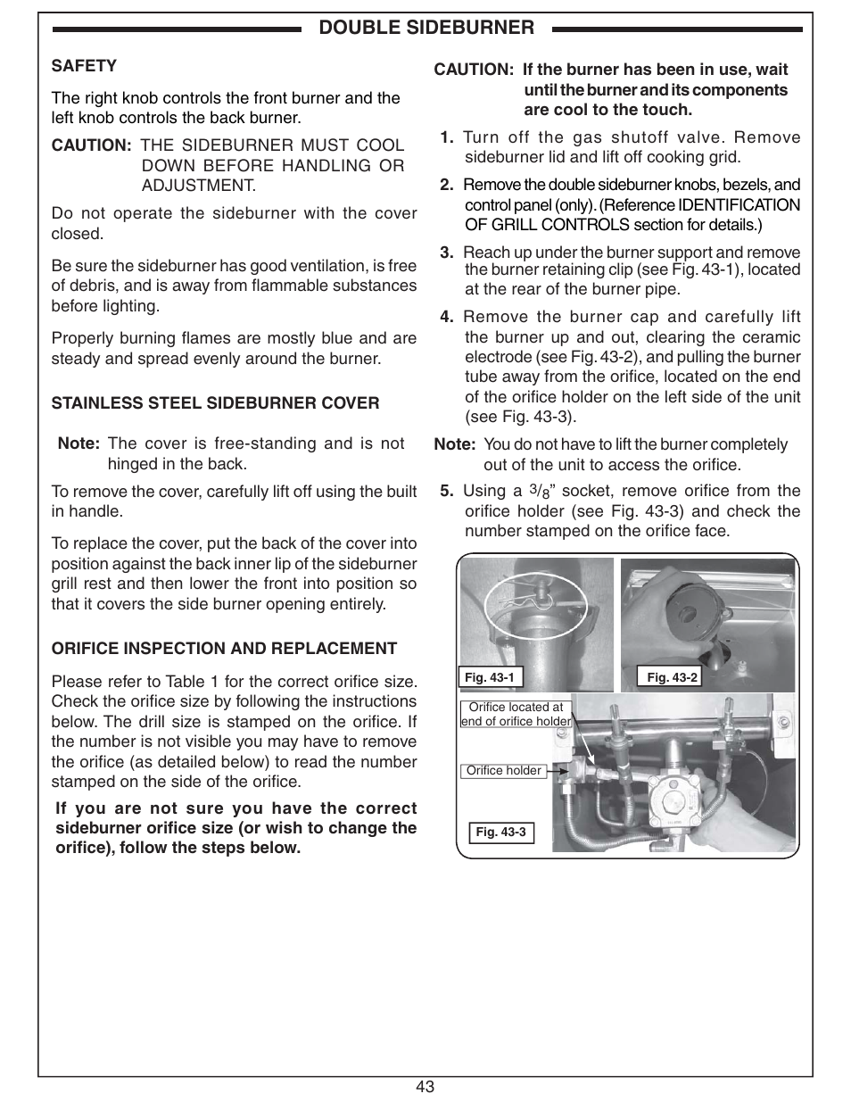 Double sideburner | Fire Magic Echelon Diamond Stand Alone Grill User Manual | Page 43 / 48