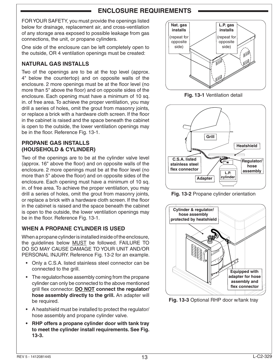 Enclosure requirements | Fire Magic Echelon Diamond Built-In Grill User Manual | Page 13 / 40