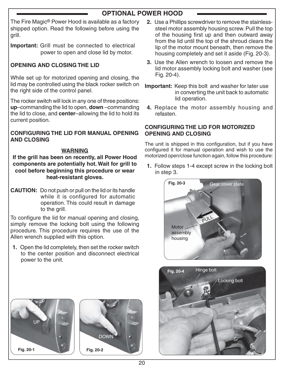 Optional power hood | Fire Magic Echelon Diamond Built-In Grill User Manual | Page 20 / 40
