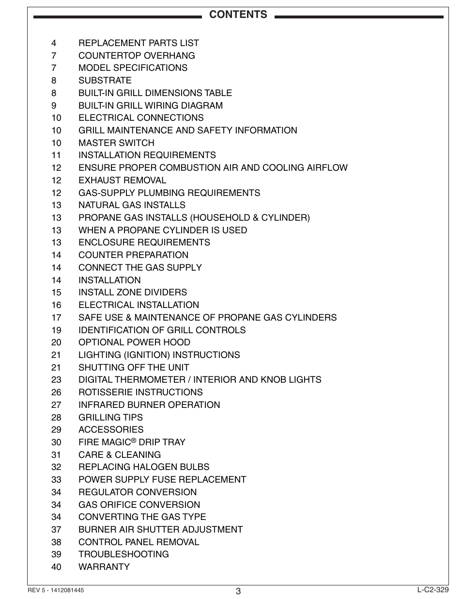 Fire Magic Echelon Diamond Built-In Grill User Manual | Page 3 / 40