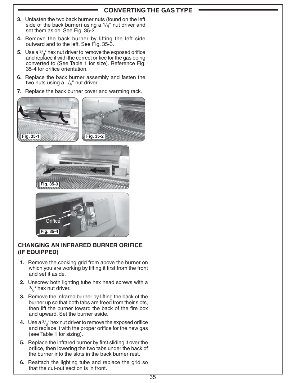 Converting the gas type | Fire Magic Echelon Diamond Built-In Grill User Manual | Page 35 / 40
