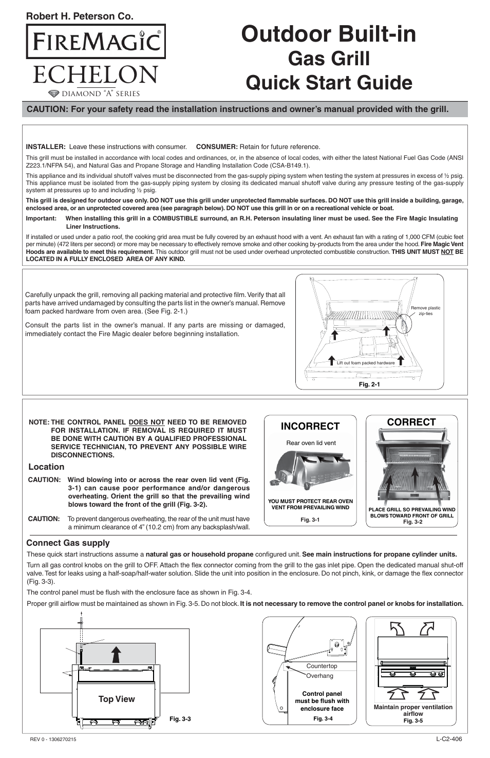 Fire Magic Analog Built-in Grill Quick Start Guide User Manual | 2 pages