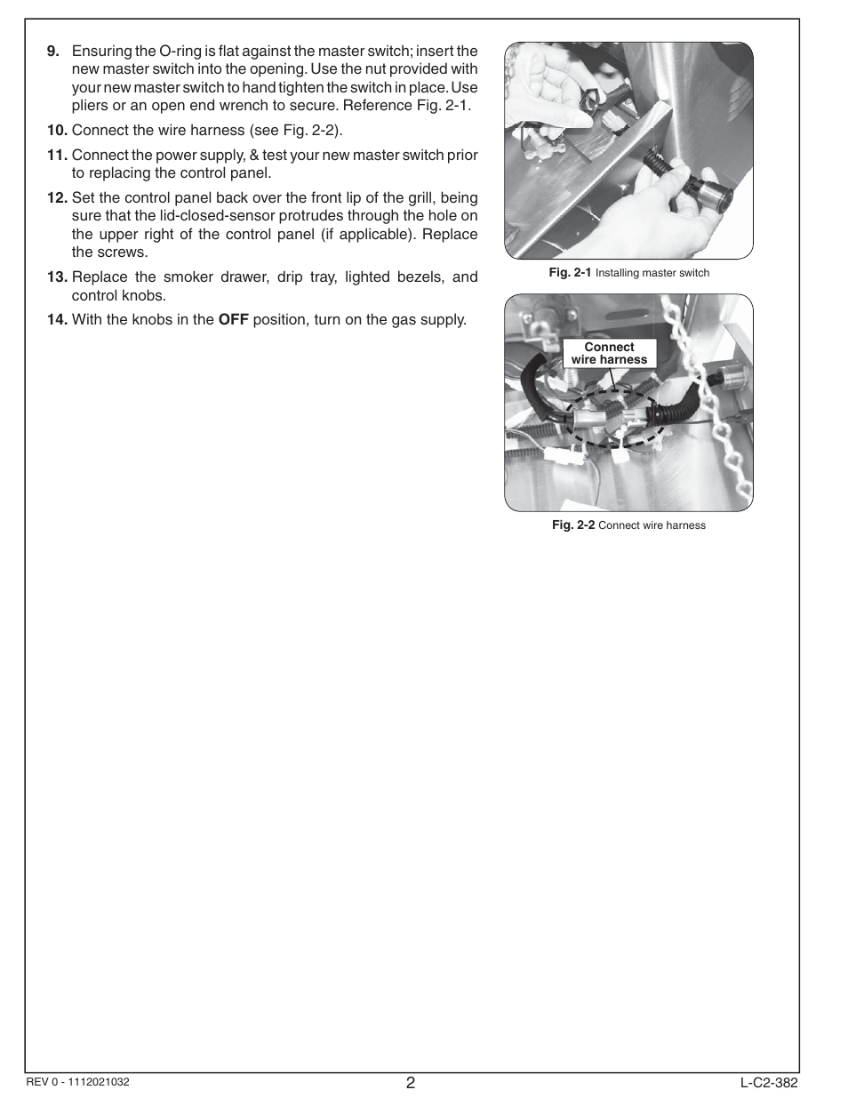 Fire Magic Echelon Diamond Master Switch Replacement Instructions User Manual | Page 2 / 2