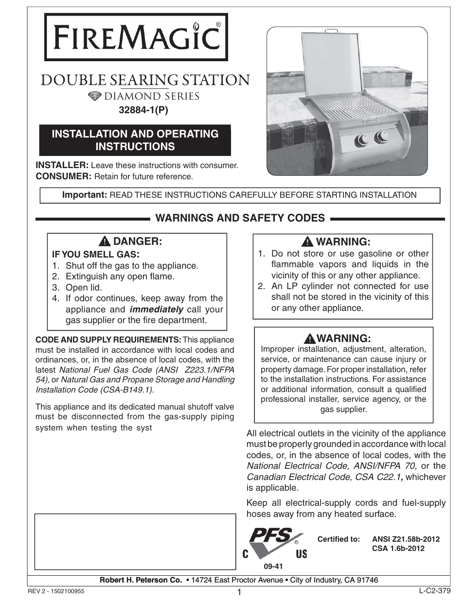 Fire Magic Diamond Double Searing Station 32884-1(P) User Manual | 26 pages