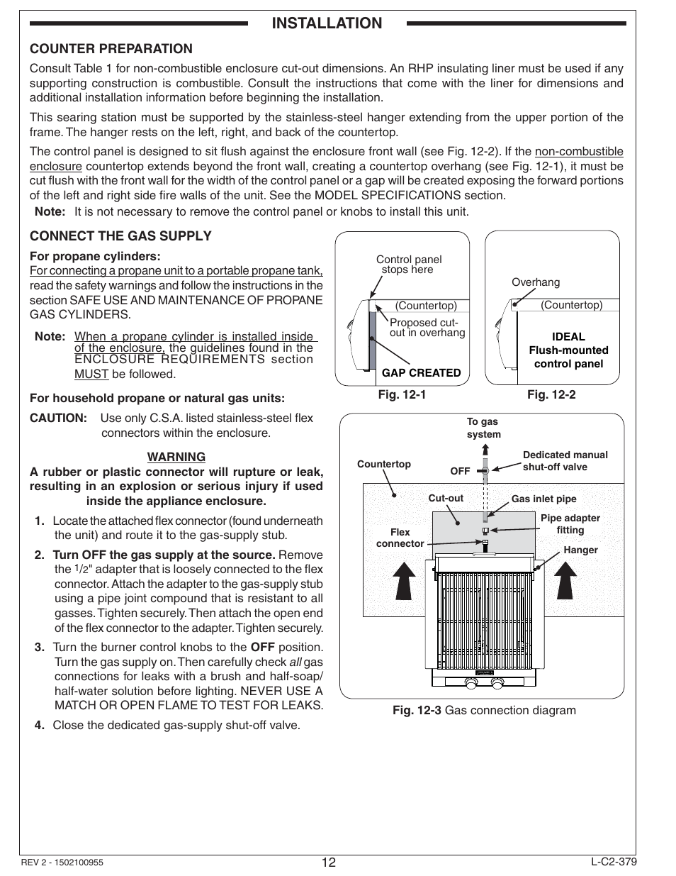 Installation | Fire Magic Diamond Double Searing Station 32884-1(P) User Manual | Page 12 / 26