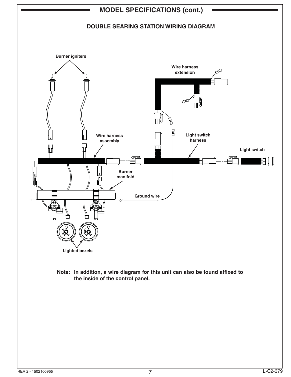 Model specifications (cont.) | Fire Magic Diamond Double Searing Station 32884-1(P) User Manual | Page 7 / 26
