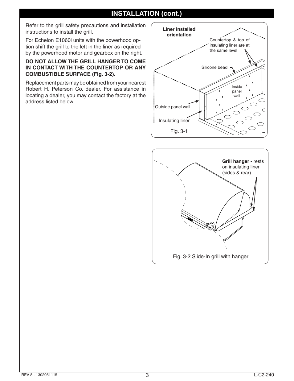 Installation (cont.) | Fire Magic Echelon Insulating Liner User Manual | Page 3 / 4