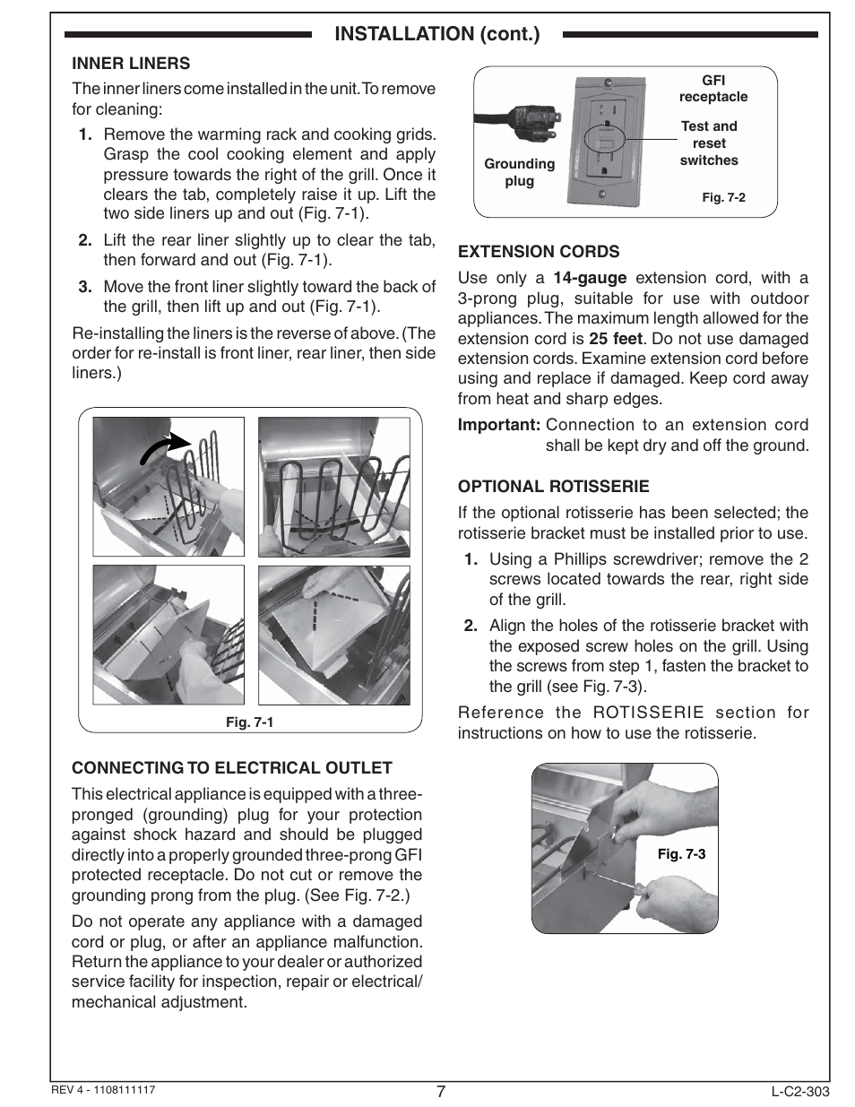 Installation (cont.) | Fire Magic Electric Grill User Manual | Page 7 / 14