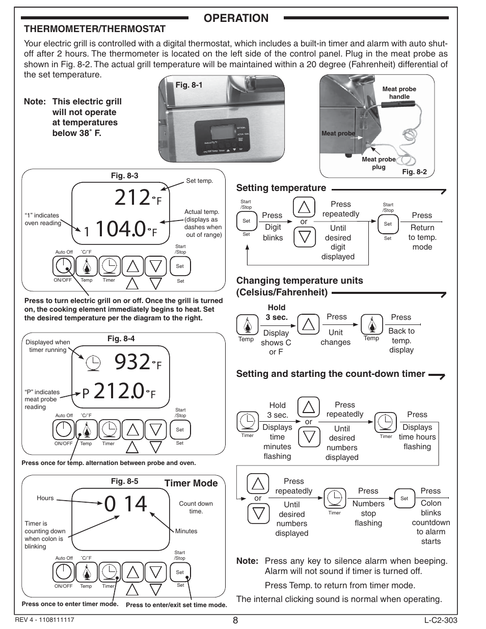 Operation | Fire Magic Electric Grill User Manual | Page 8 / 14