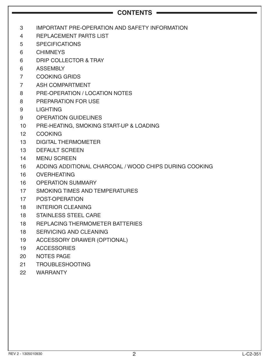 Fire Magic Smoker 24S-SM(B) User Manual | Page 2 / 22