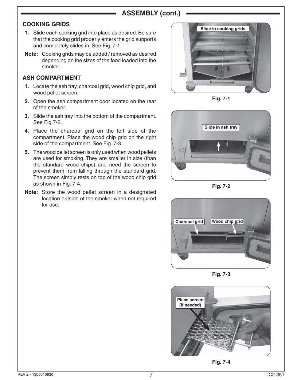 Assembly (cont.) | Fire Magic Smoker 24S-SM(B) User Manual | Page 7 / 22