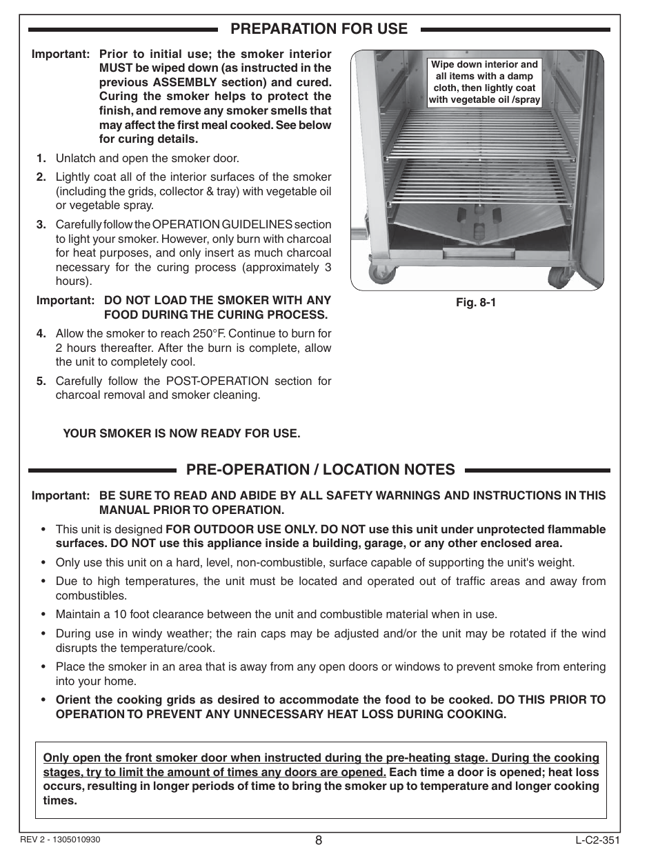 Preparation for use | Fire Magic Smoker 24S-SM(B) User Manual | Page 8 / 22