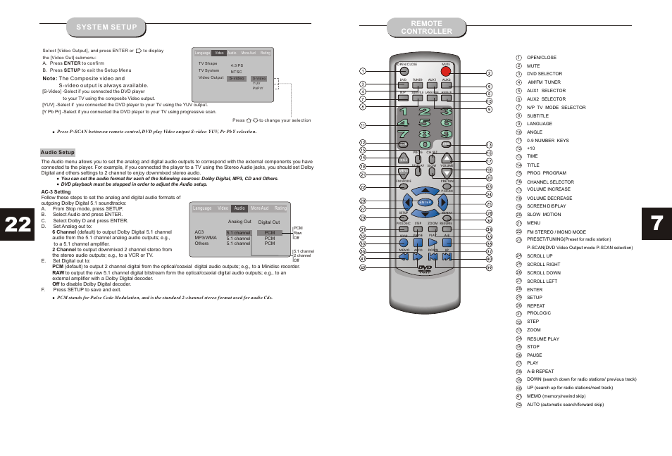 Т³гж 8, Remote controller system setup | Curtis DVD1073 User Manual | Page 8 / 15