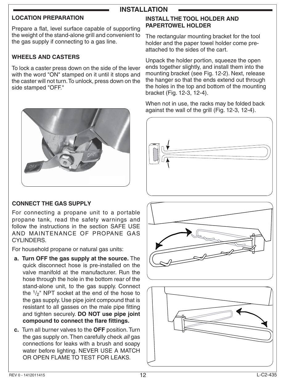 Installation | Fire Magic Aurora Combined Stand-alone User Manual | Page 12 / 36