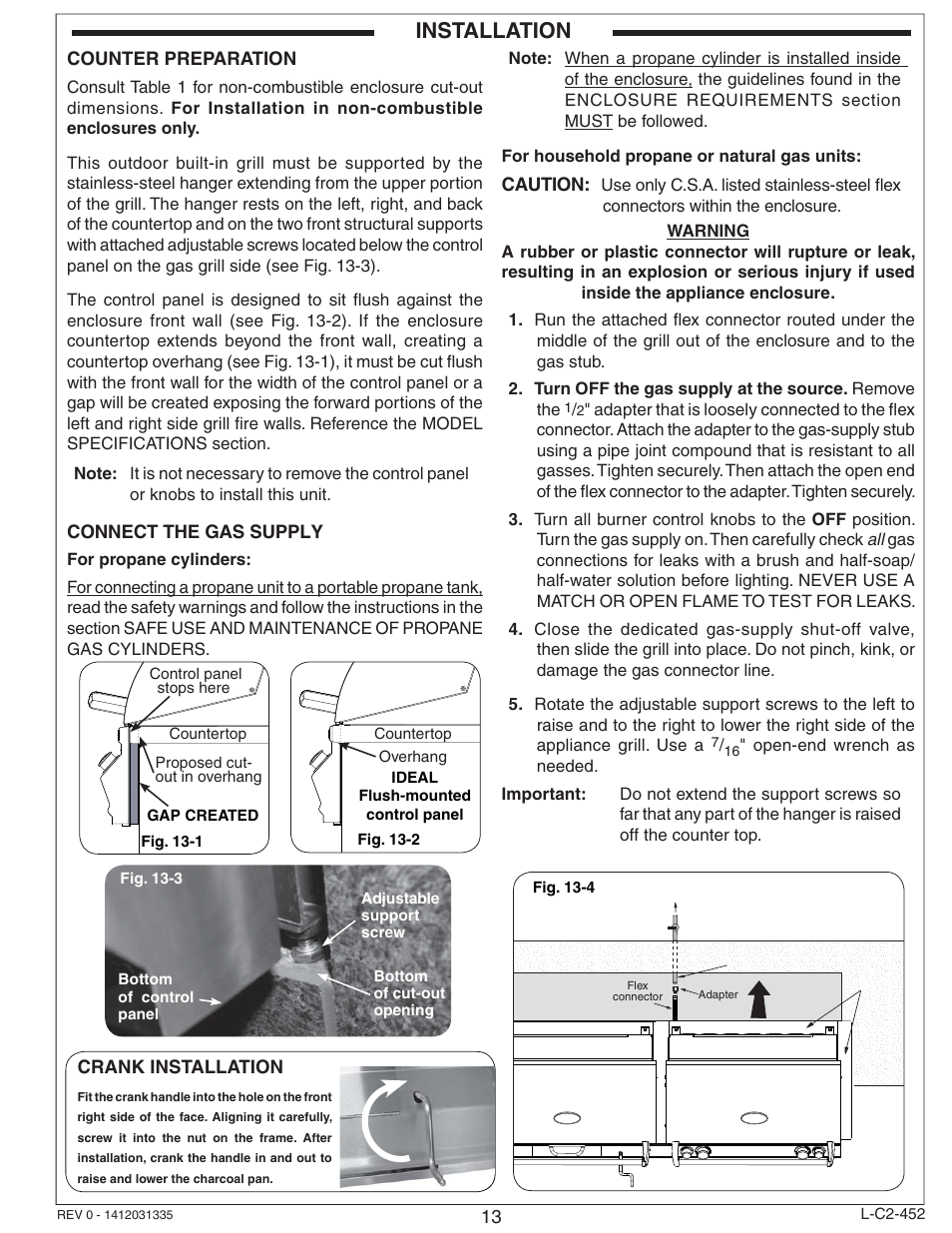 Installation | Fire Magic Aurora Built-In Combo Grill A830i User Manual | Page 13 / 34