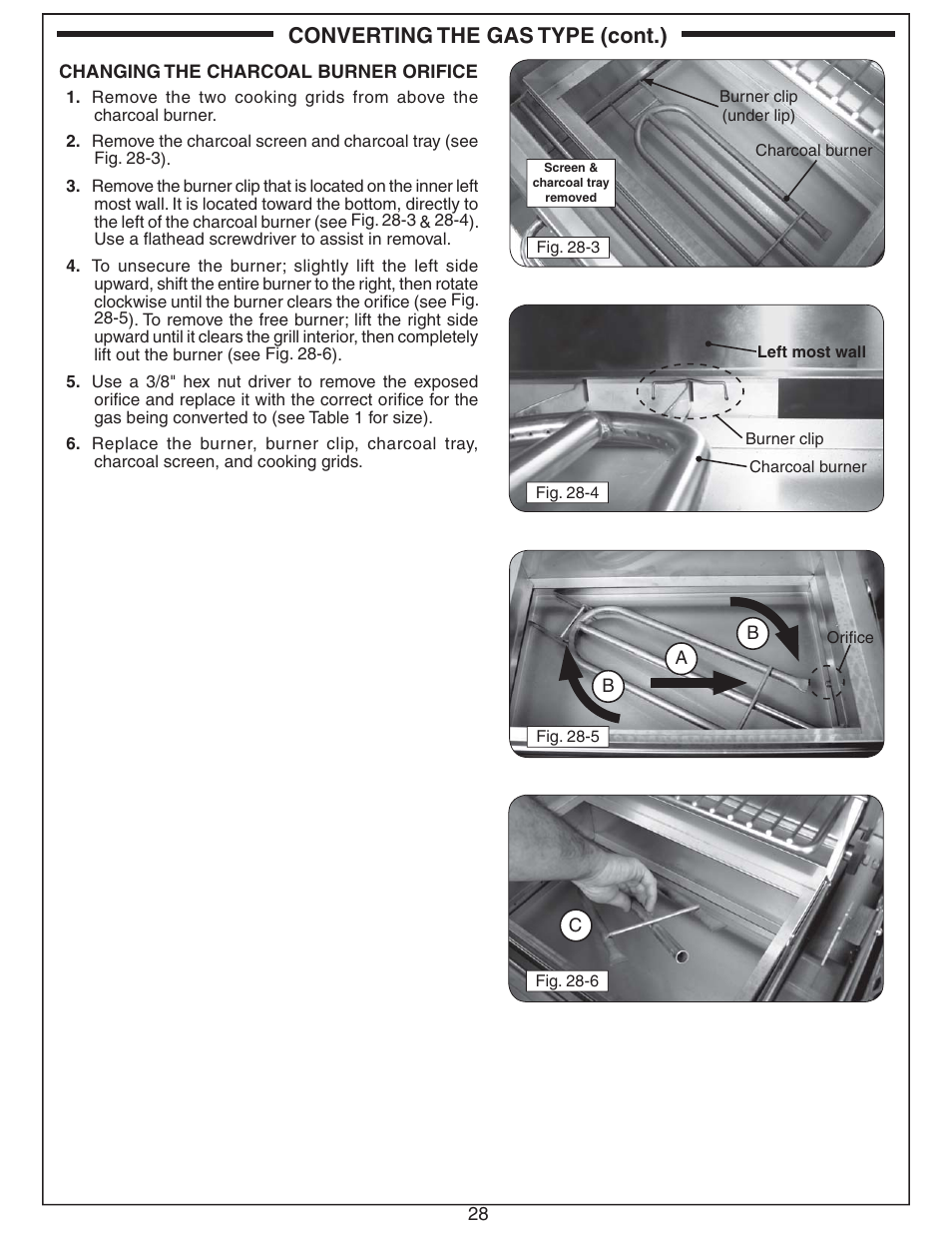 Converting the gas type (cont.) | Fire Magic Aurora Stand Alone Combo Grill A830s User Manual | Page 28 / 34