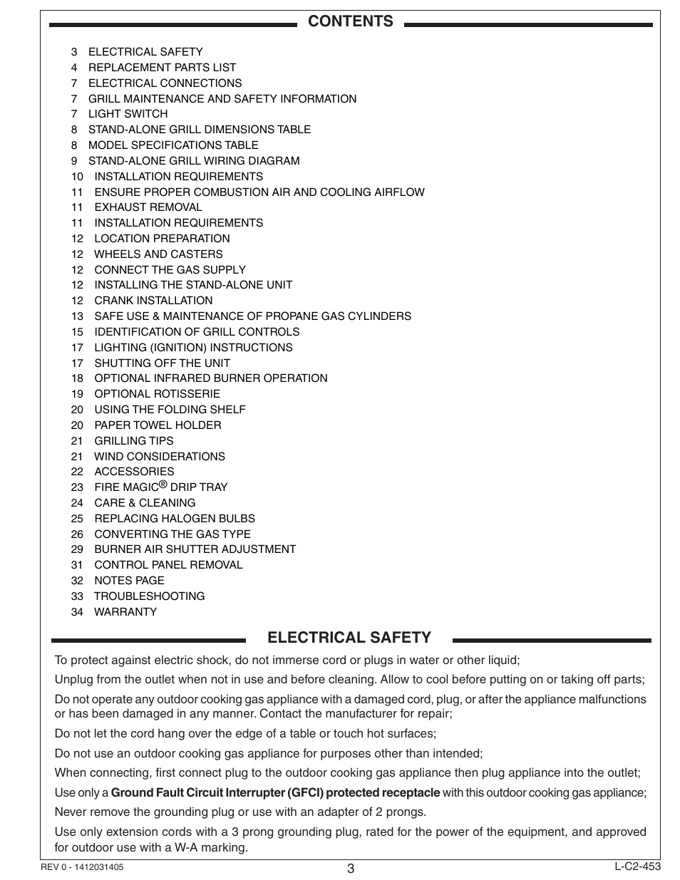 Fire Magic Aurora Stand Alone Combo Grill A830s User Manual | Page 3 / 34