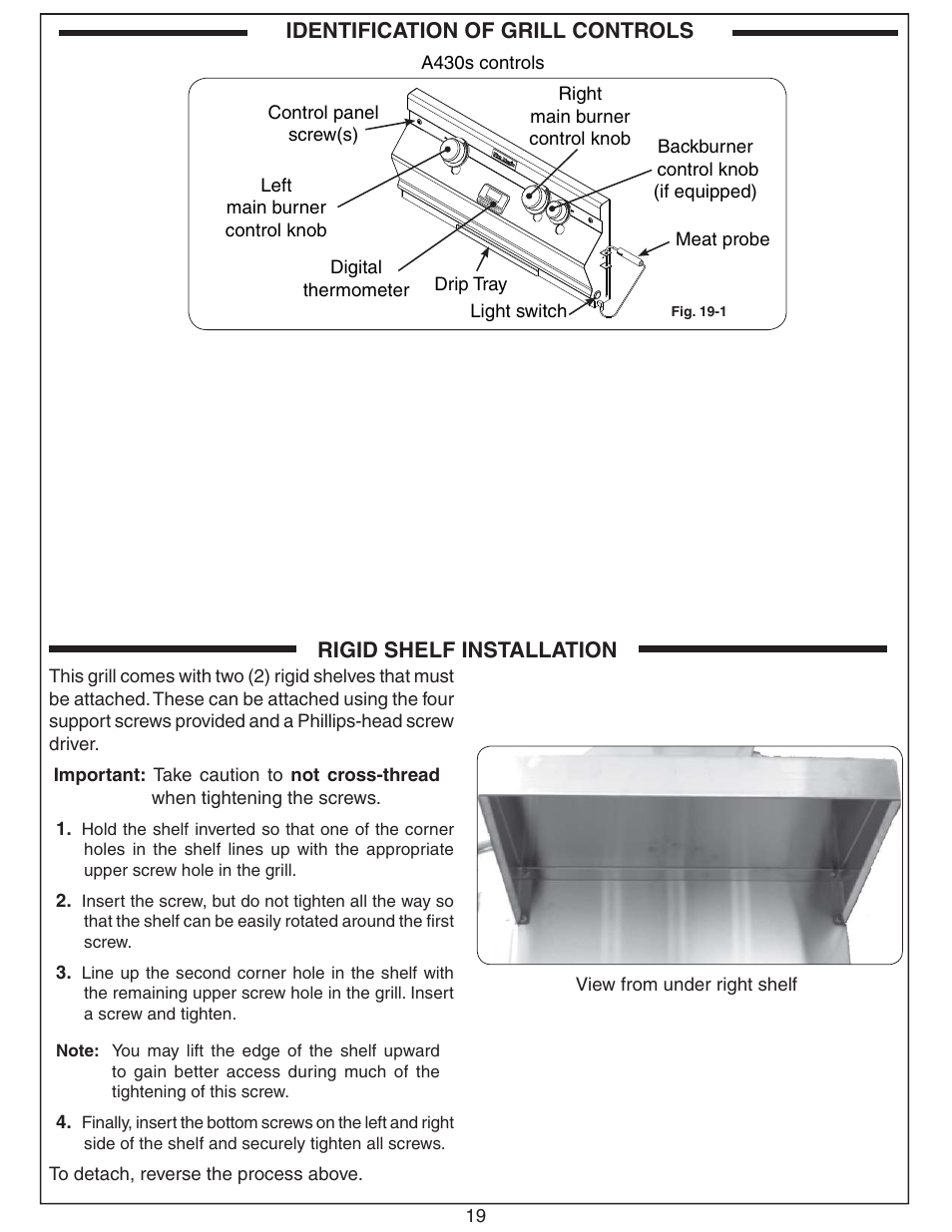 Fire Magic Aurora Combined Stand-alone Post A430s User Manual | Page 19 / 38