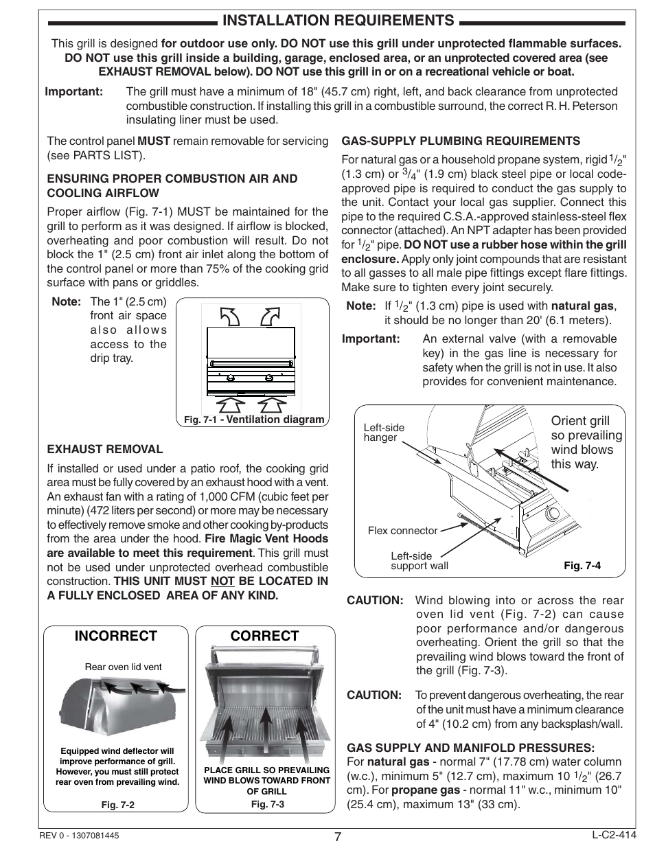 Installation requirements, Correct, Incorrect | Fire Magic Aurora Multi-Housing Built-In Grill A430i-1E1(N,P)-01 User Manual | Page 7 / 22
