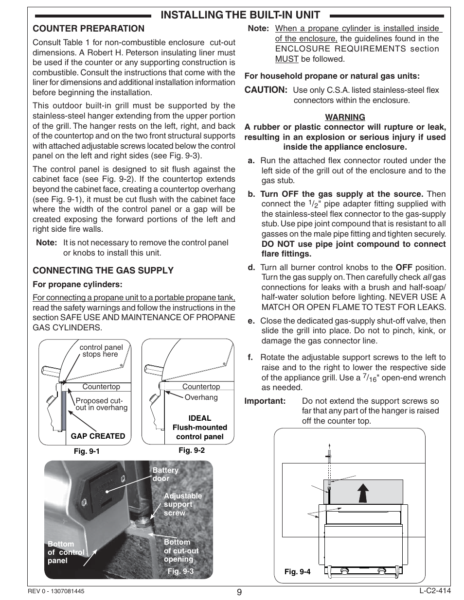 Installing the built-in unit | Fire Magic Aurora Multi-Housing Built-In Grill A430i-1E1(N,P)-01 User Manual | Page 9 / 22