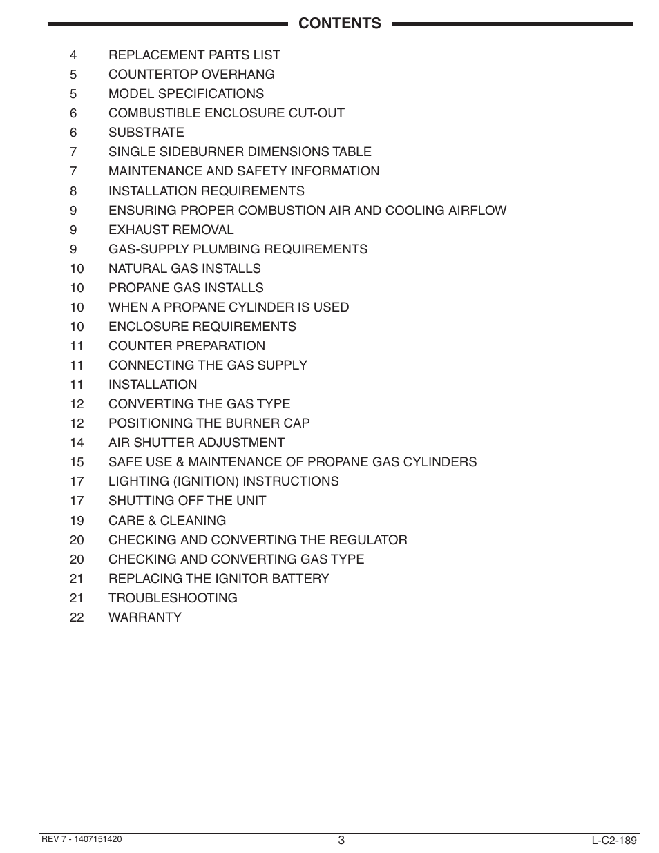 Fire Magic Aurora Single Sideburner Slide-in 3279 Series User Manual | Page 3 / 22