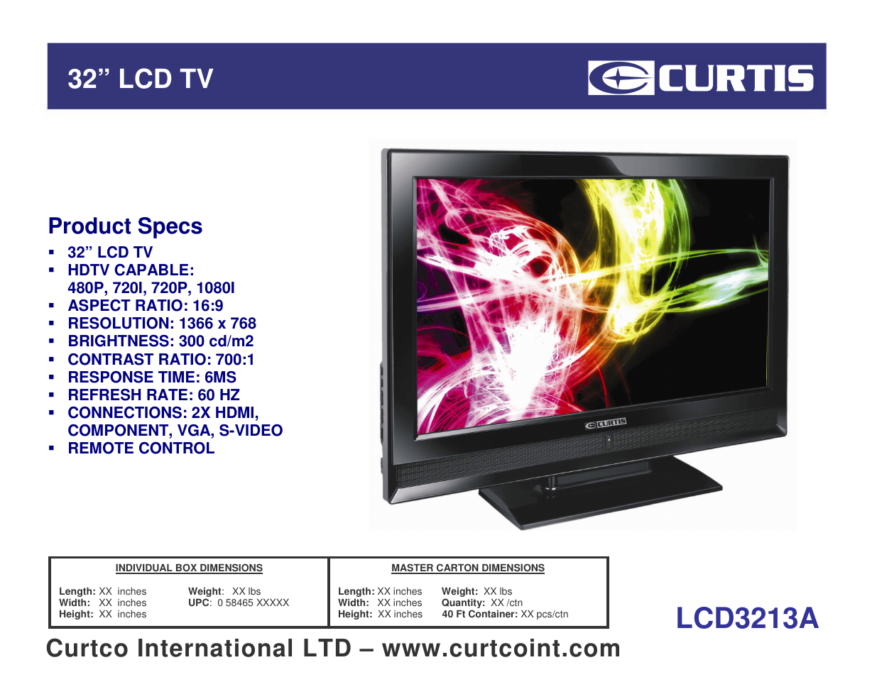Curtis LCD3213A User Manual | 1 page