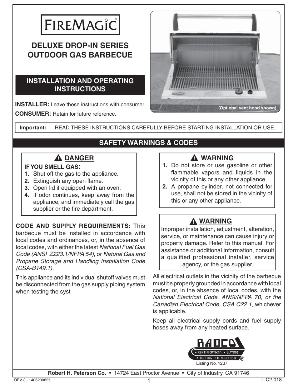Fire Magic Deluxe Drop In User Manual | 14 pages