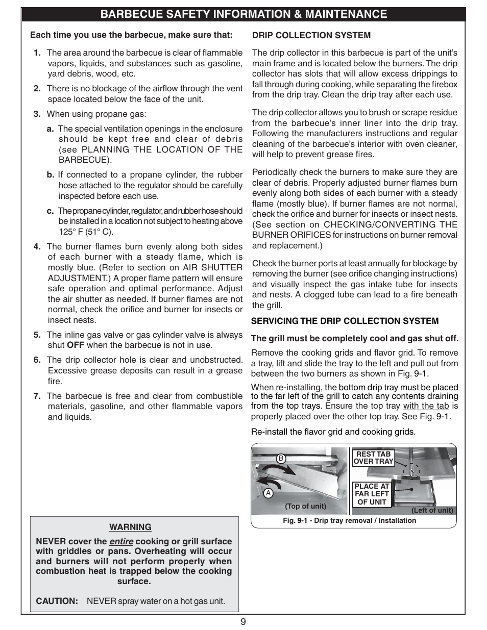 Barbecue safety information & maintenance | Fire Magic Deluxe Drop In User Manual | Page 9 / 14