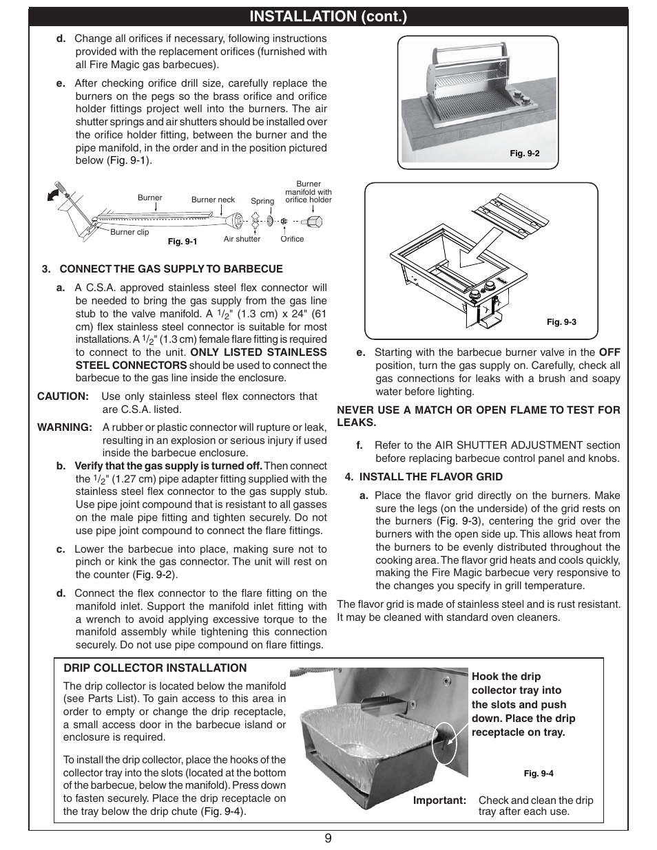 Installation (cont.) | Fire Magic Deluxe Countertop User Manual | Page 9 / 18