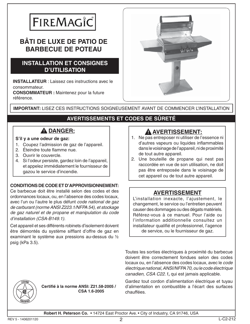 Bâti de luxe de patio de barbecue de poteau | Fire Magic Deluxe Post Barbecue Patio Mount User Manual | Page 2 / 20