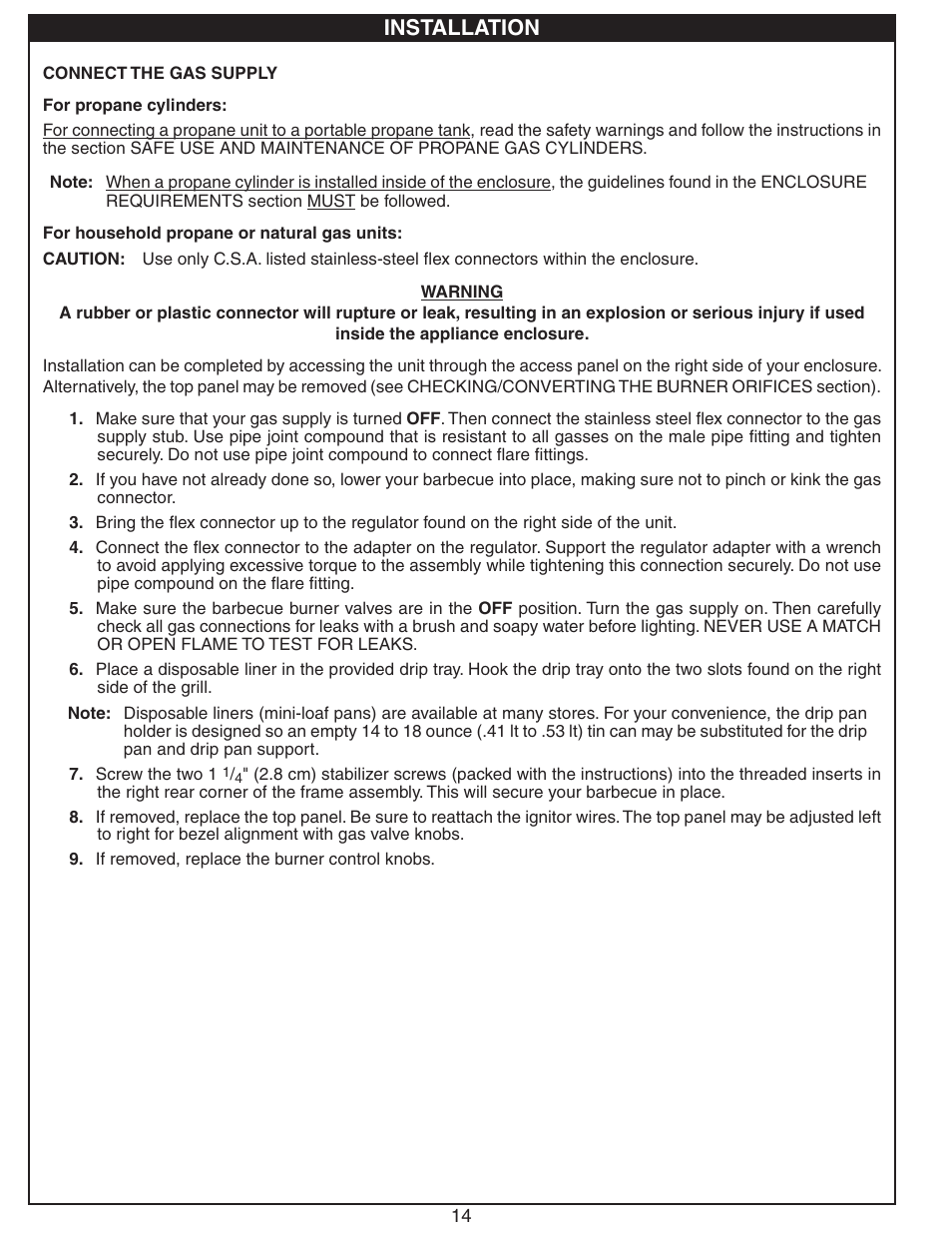 Installation | Fire Magic Regal I 34 series Drop In User Manual | Page 14 / 26
