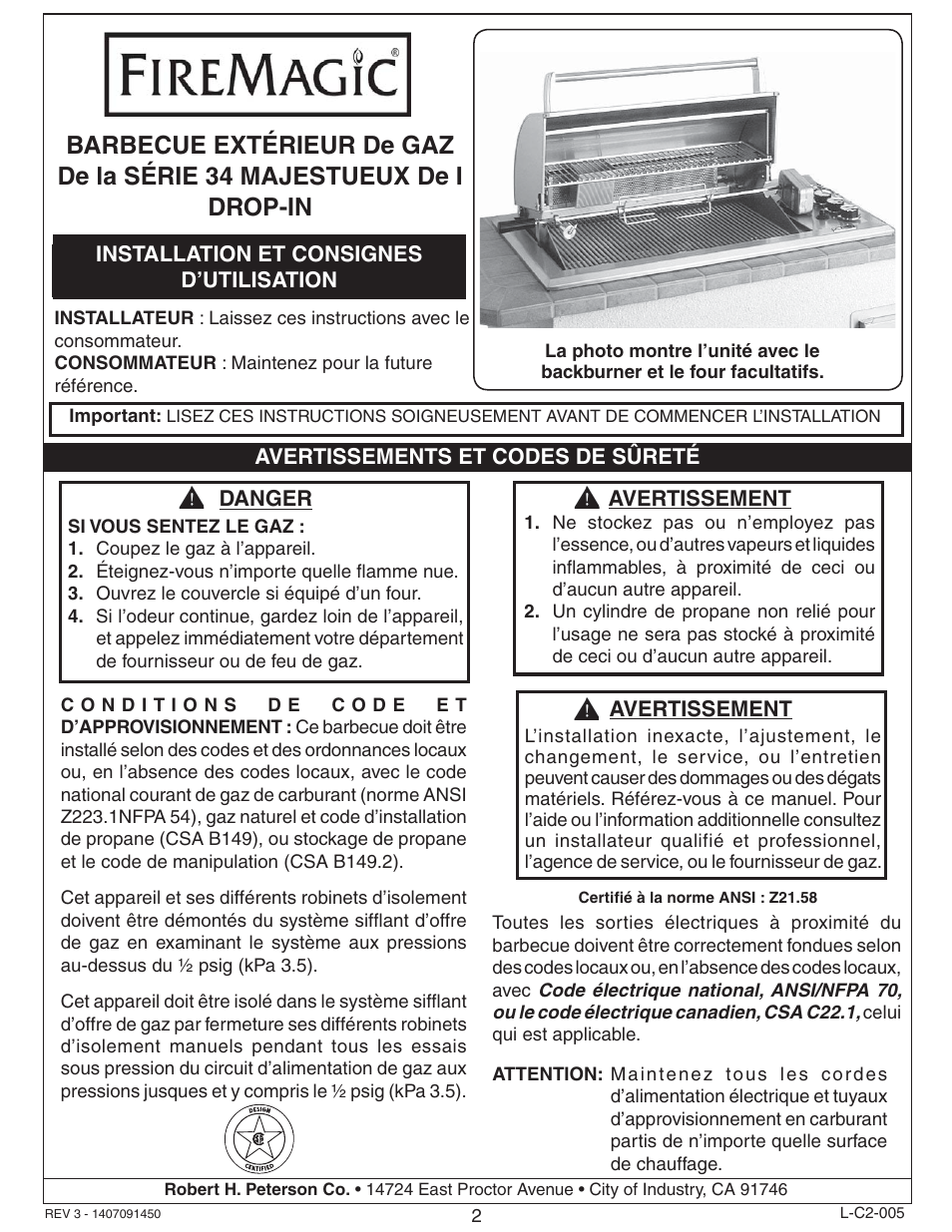 Fire Magic Regal I 34 series Drop In User Manual | Page 2 / 26