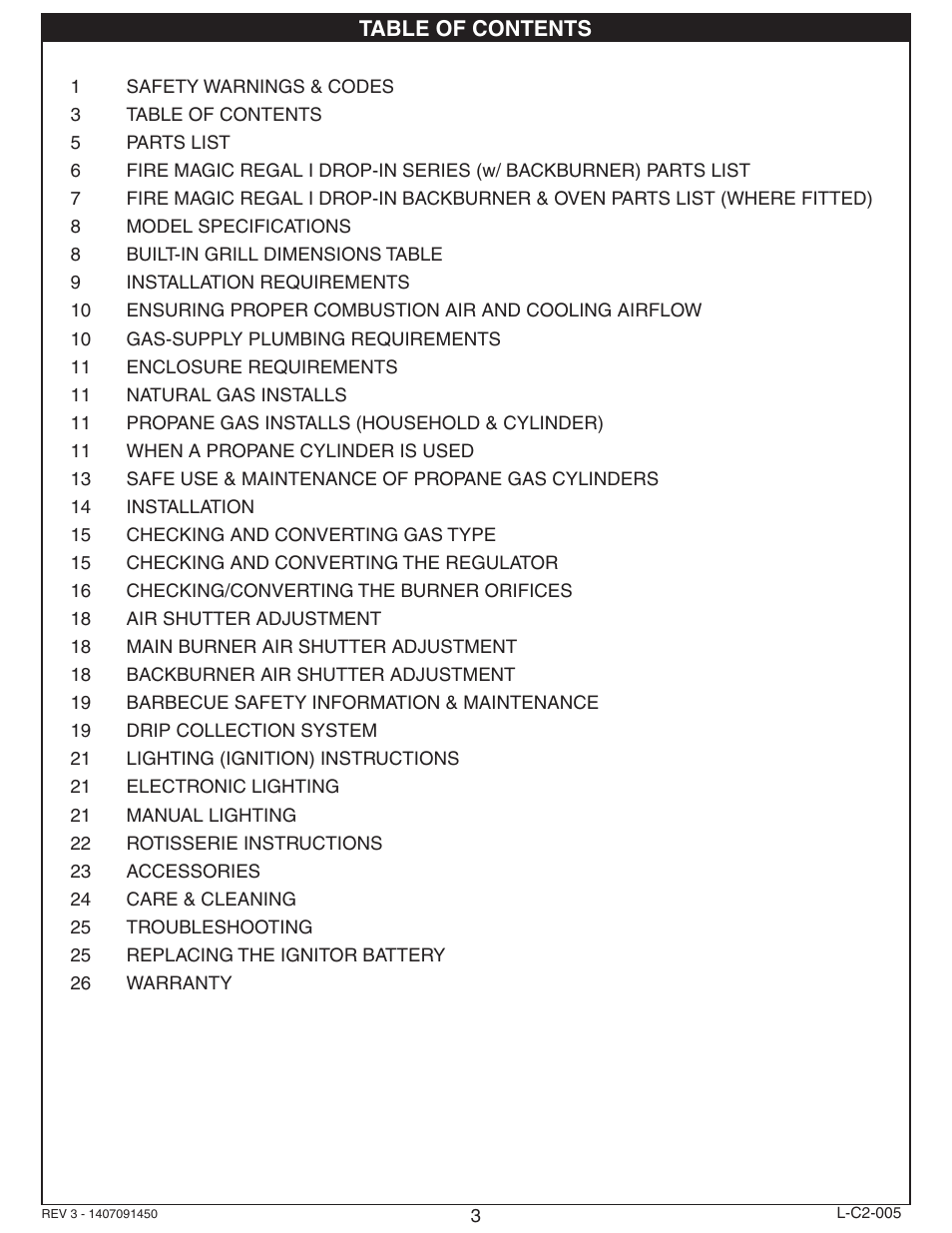 Fire Magic Regal I 34 series Drop In User Manual | Page 3 / 26