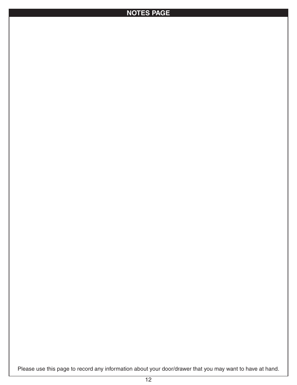 Fire Magic 53830-S Door and Drawer Common Instructions User Manual | Page 12 / 12