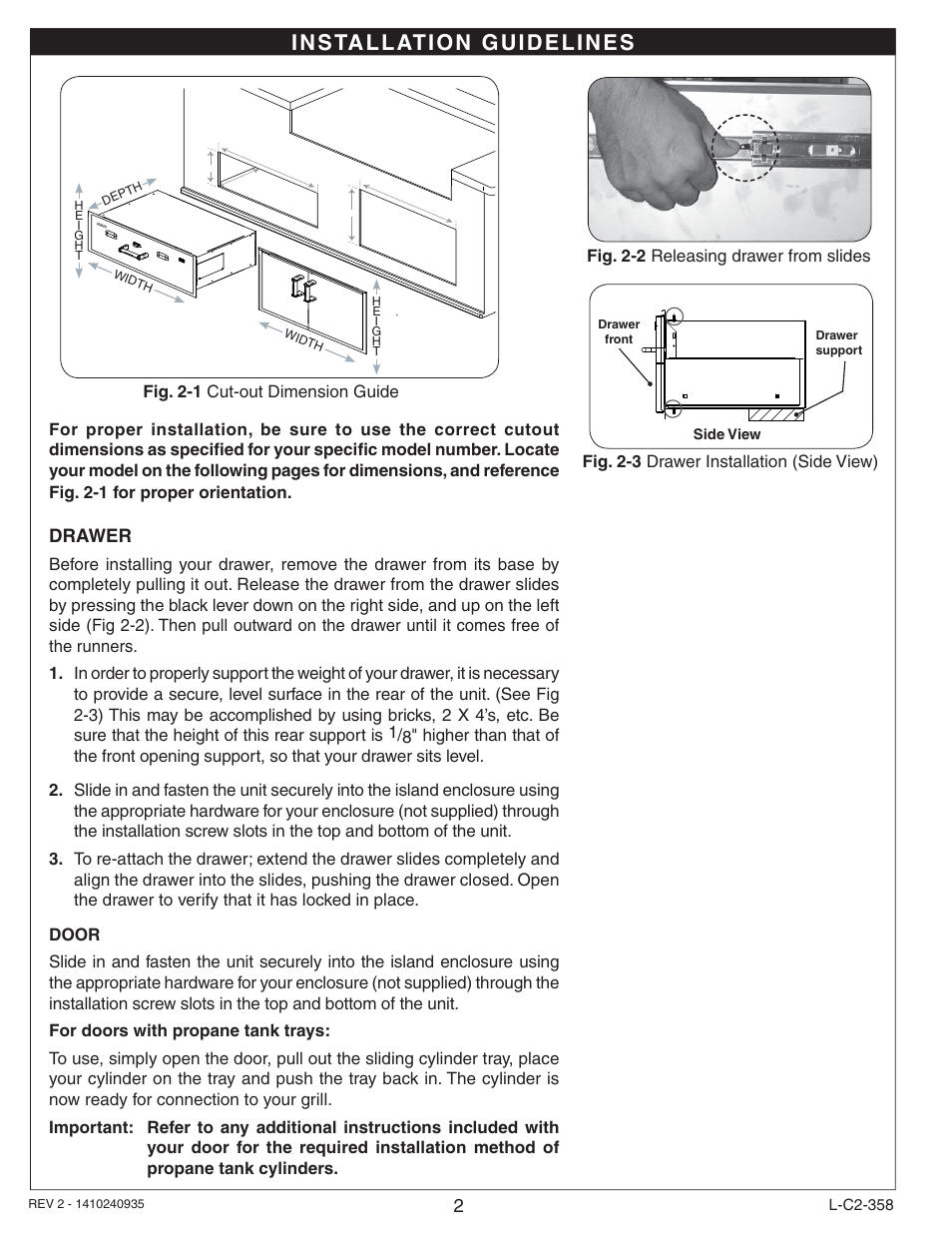 Fire Magic 53830-S Door and Drawer Common Instructions User Manual | Page 2 / 12