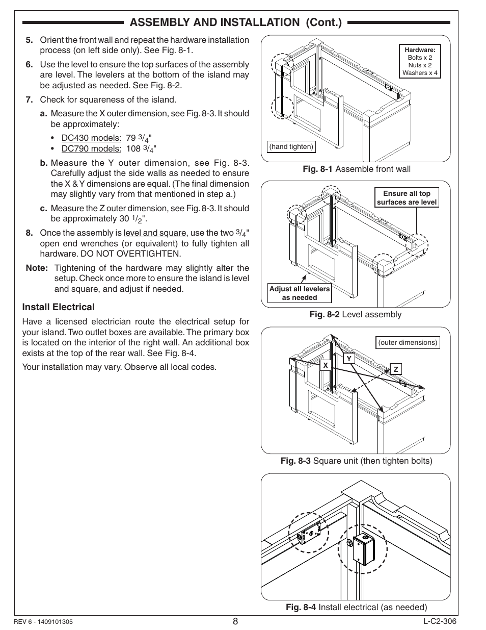 Assembly and installation (cont.) | Fire Magic DC430-XXR-75SM Island Enclosure User Manual | Page 8 / 12