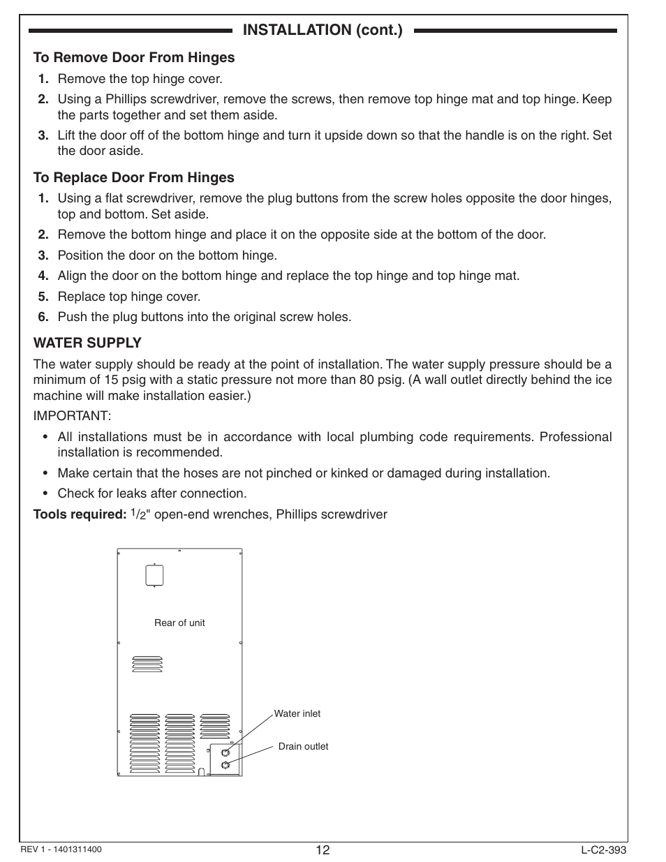 Installation (cont.) | Fire Magic 3593 New Ice Maker User Manual | Page 12 / 28