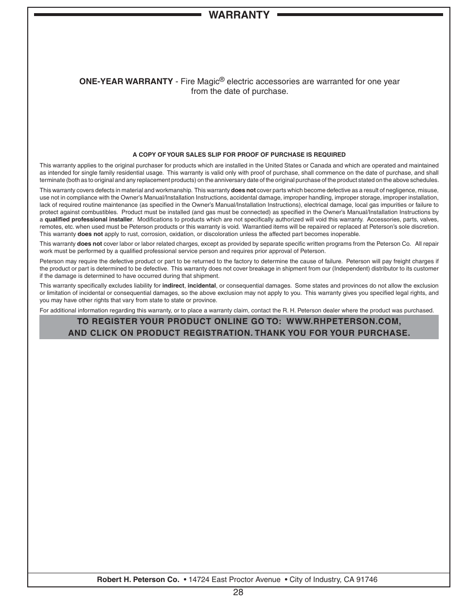 Warranty | Fire Magic 3593 New Ice Maker User Manual | Page 28 / 28