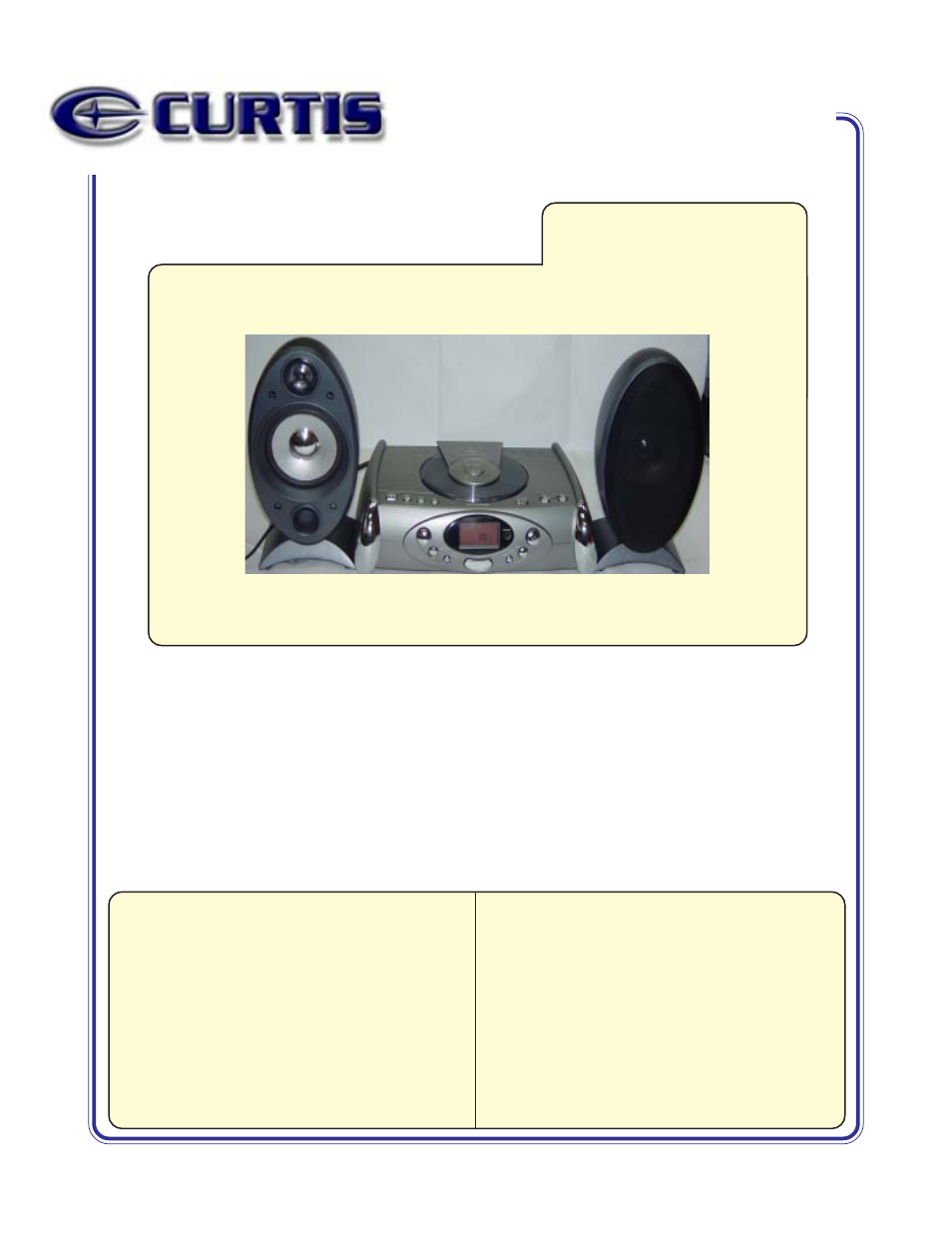 Curtis RCD843 User Manual | 1 page