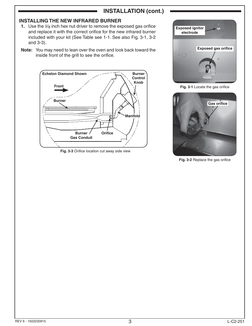 Installation (cont.) | Fire Magic 3050 Infrared Burnet Kit User Manual | Page 3 / 6