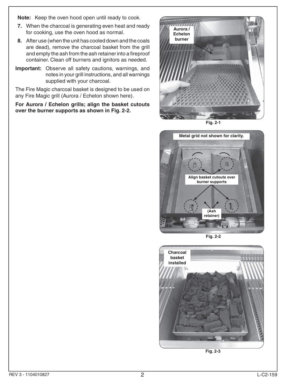 Fire Magic 3562-1 Charcoal Basket User Manual | Page 2 / 2