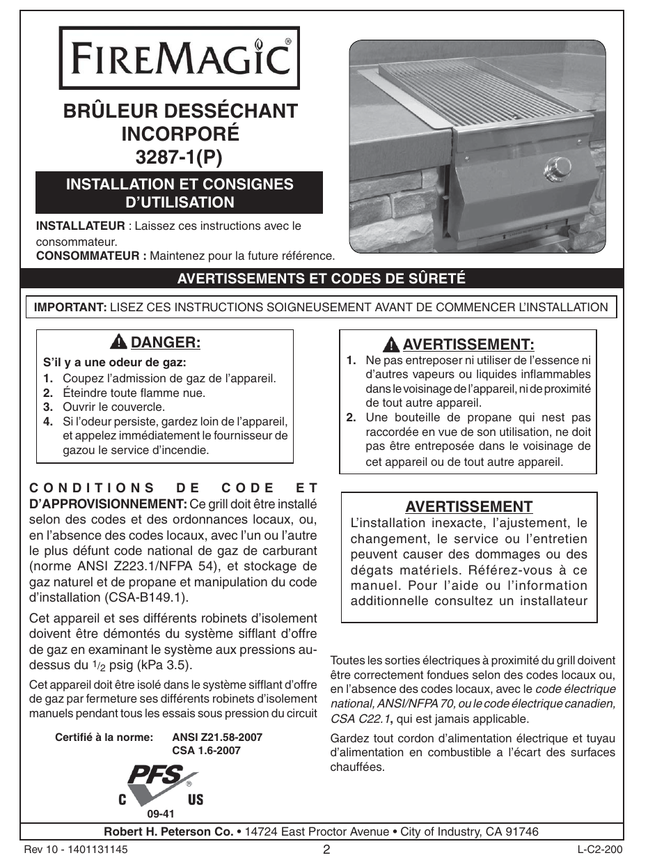 Fire Magic 3287-1(P) Searing Station Built in User Manual | Page 2 / 14