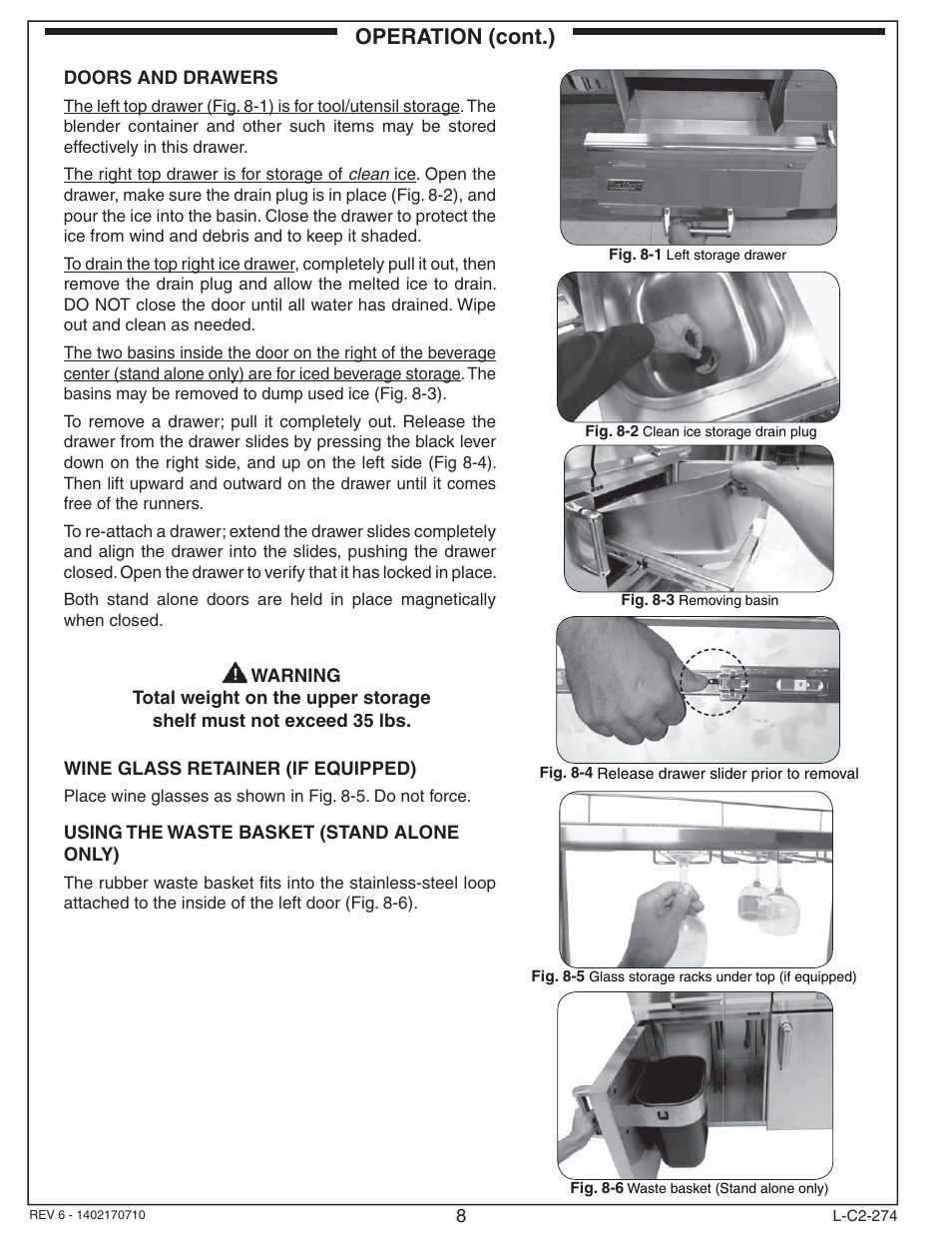 Operation (cont.) | Fire Magic 2D-SSA Beverage Center User Manual | Page 8 / 12