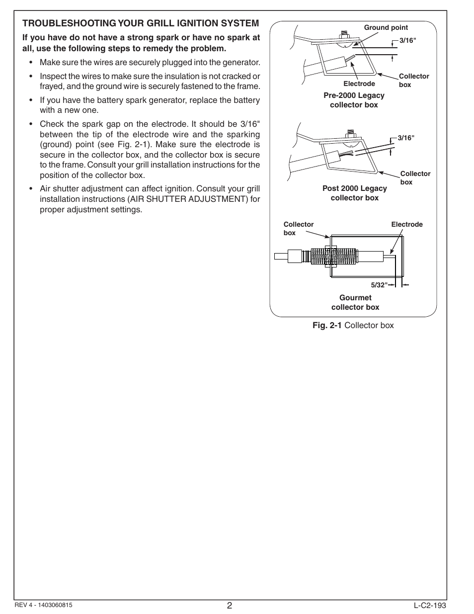 Fire Magic 3199-47 Spark Generator Replacement Kit User Manual | Page 2 / 2