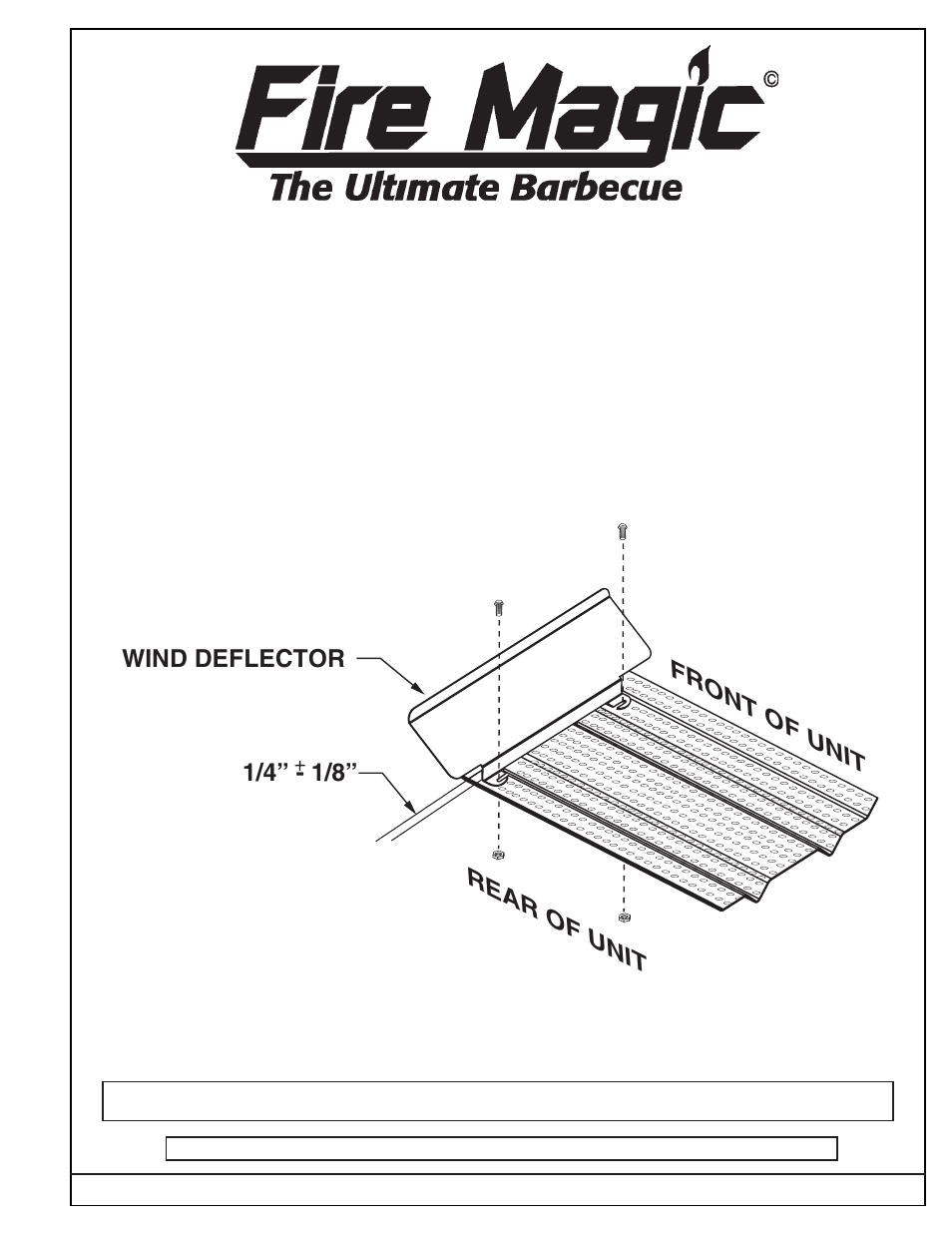 Fire Magic 3053-25 WIND DEFL User Manual | 1 page