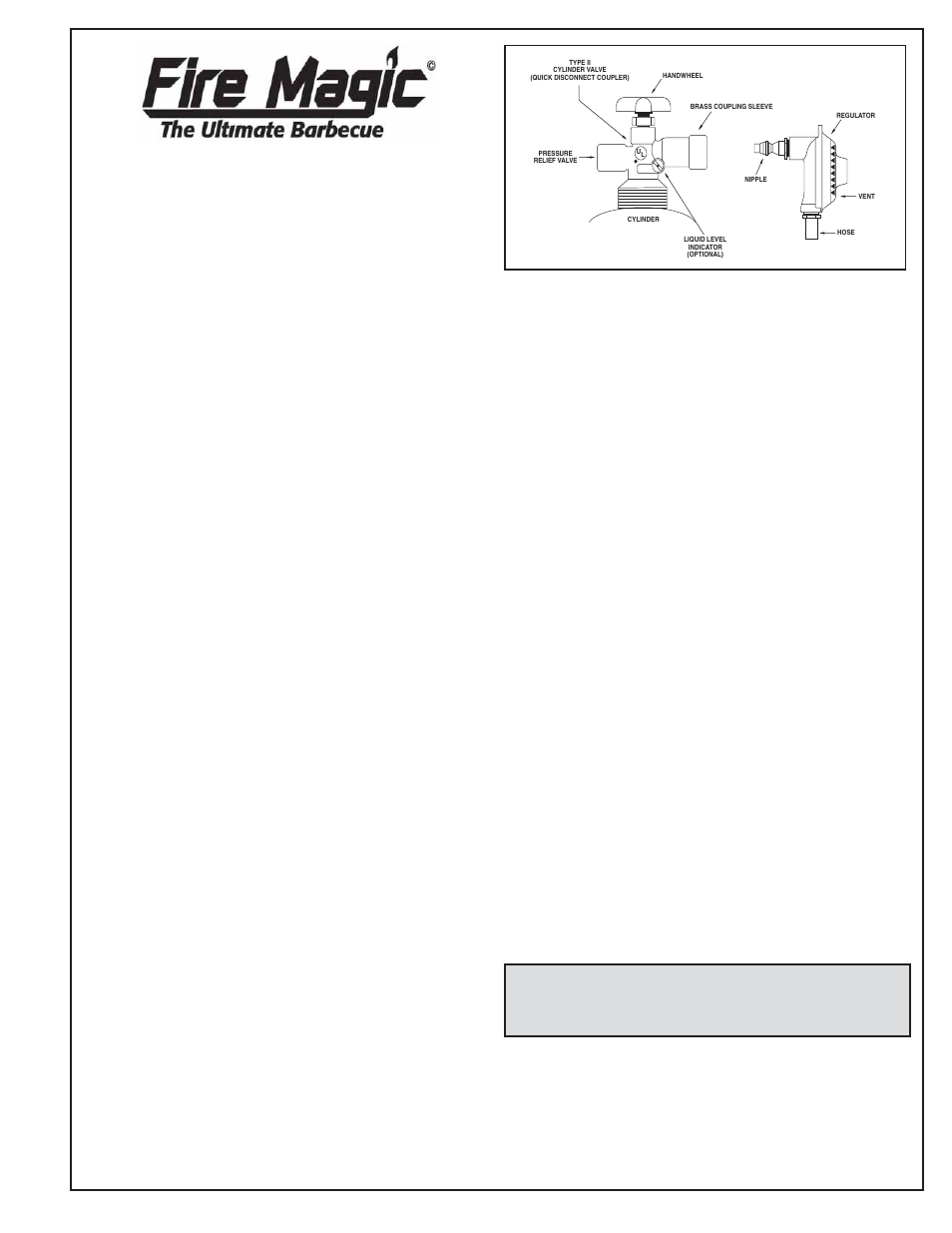 Fire Magic 5110-04 L.P. Gas Regulator User Manual | 2 pages