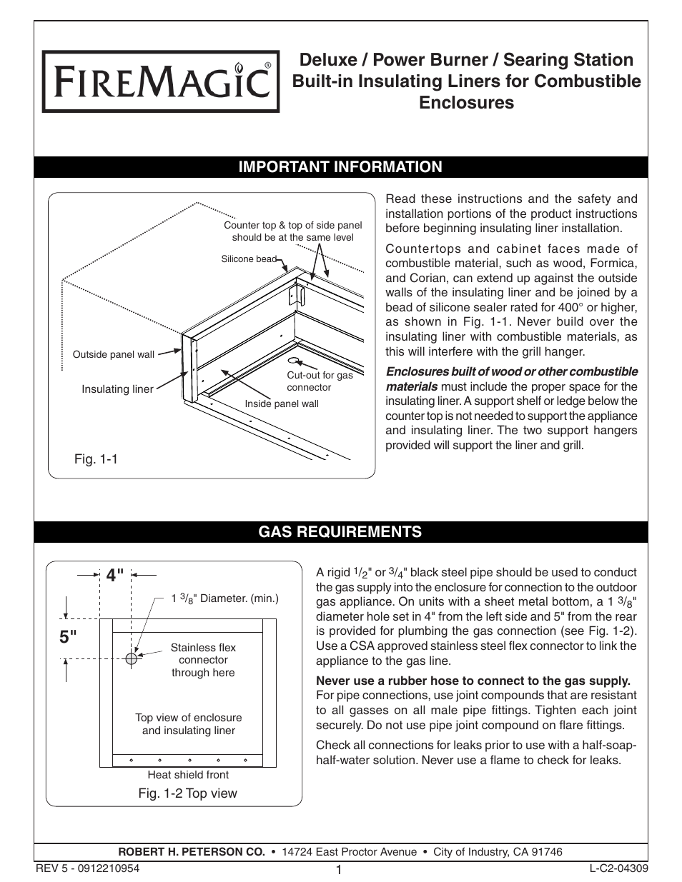 Fire Magic Accessory & Legacy Insulating Liner User Manual | 2 pages