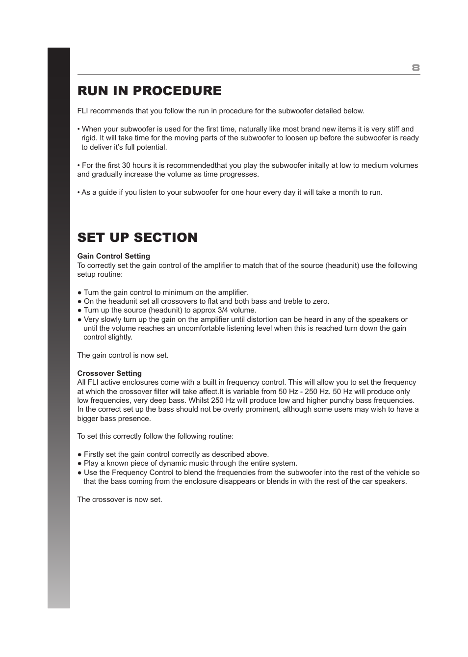 Fli Audio FT10A-F6 User Manual | Page 8 / 12