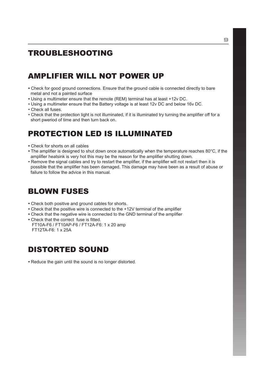 Fli Audio FT10A-F6 User Manual | Page 9 / 12